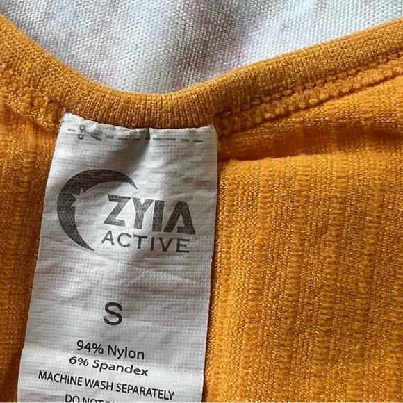 S Zyia Active Brick Mustard Yellow  Parallel Ribbed Tank Top Small Active Sports - Picture 2 of 7